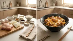 甘さ控えめでだし香る。レンジ玉ねぎで作るトロトロ親子丼レシピ