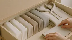 長袖がかさばらない畳み方のコツ、引き出しがスッと閉まる収納術