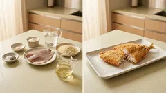 卵なしでもサクッと軽い。米粉+水のバッターで作る、少ない油のアジフライ