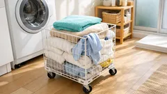 ダイソーだけで作れる キャスター付き収納カゴ DIY術 1,650円前後で洗濯カゴをすっきり改善