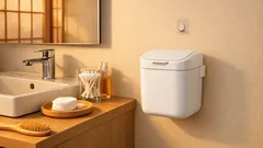 洗面所のゴミ箱は浮かせると快適 税込440円でできるすっきり収納アイデア