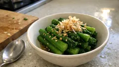 レンジでさっと一品。スティックセニョールのお浸しをやさしい味わいで